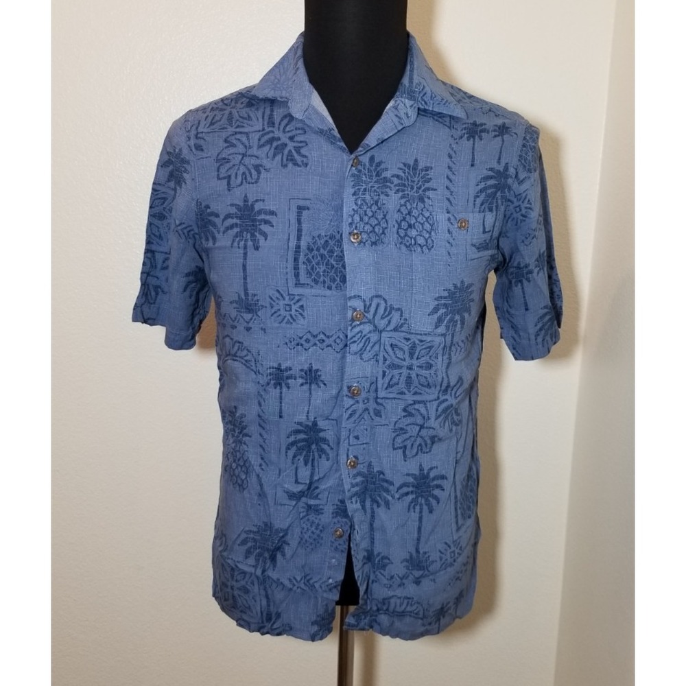 Batik Bay Mens S Button Up Shirt Hawaiian Tropical Pineapple Aloha Palm Trees
